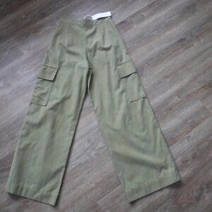 EVERY brand Wide Leg Cargo Pants Light Olive Size 0 NWT $88
